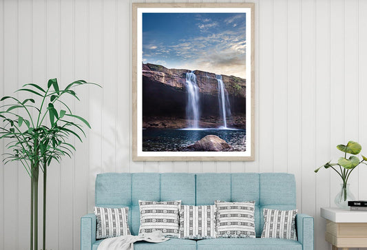 Waterfall Falling From Mountain Home Decor Premium Quality Poster Print Choose Your Sizes