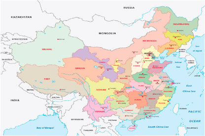 Administrative Divisions of China Home Decor Premium Quality Poster Print Choose Your Sizes