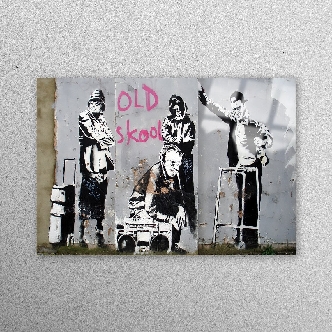 Iconic Banksy Old School Grannies Acrylic Glass Print Tempered Glass Wall Art 100% Made in Australia Ready to Hang