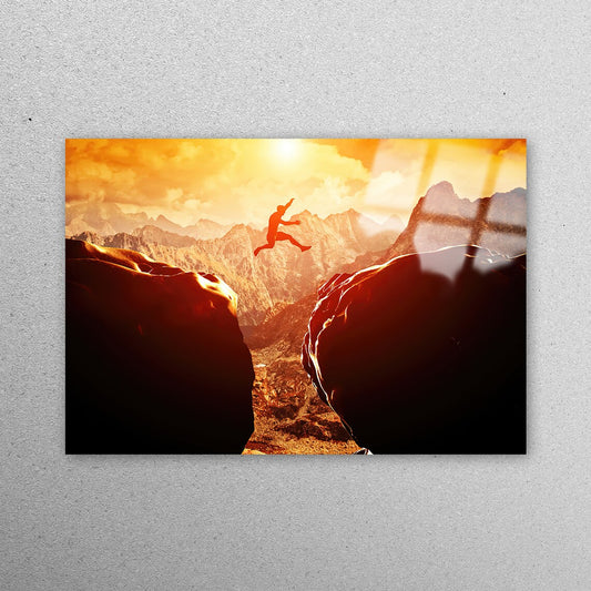 Positive Jump Wall Art Acrylic Glass Print Tempered Glass Wall Art 100% Made in Australia Ready to Hang