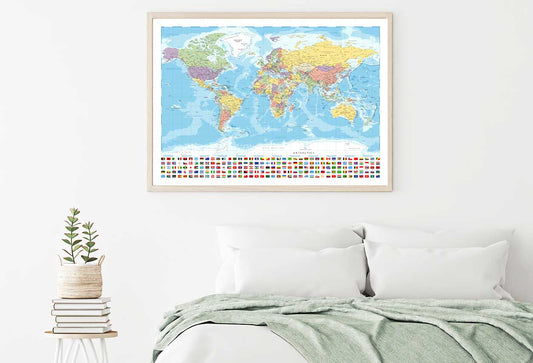 Country Flags & World Map Home Decor Premium Quality Poster Print Choose Your Sizes