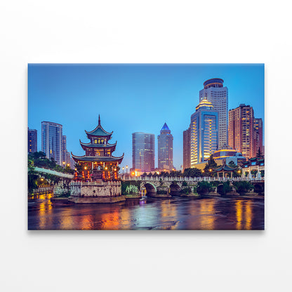 Guiyang skyline at Jiaxiu Pavilion Wall Art Decor 100% Australian Made