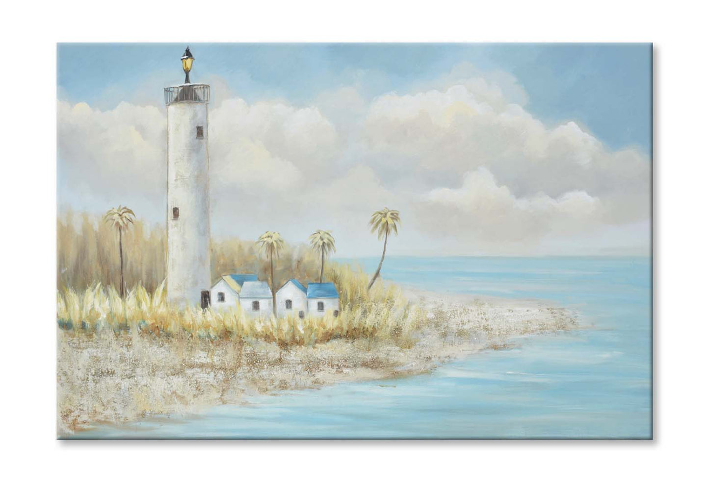 An Island, Lighthouse, Oil Painting Wall Art Limited Edition High Quality Print