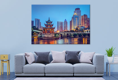 Guiyang skyline at Jiaxiu Pavilion Wall Art Decor 100% Australian Made