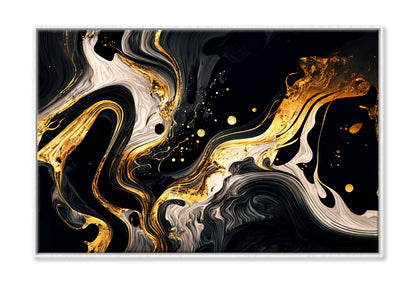 Marble, Ink, Paint, Abstraction Oil Painting Wall Art Limited Edition High Quality Print Canvas Box Framed White