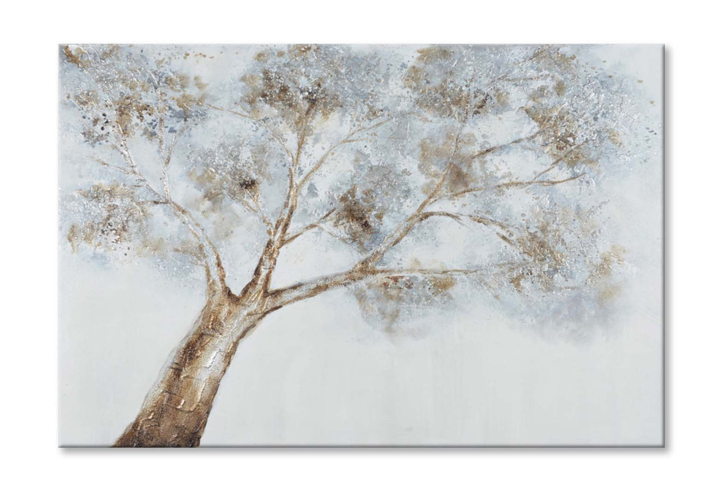 White & Gold Tree Abstract Wall Art Limited Edition High Quality Print