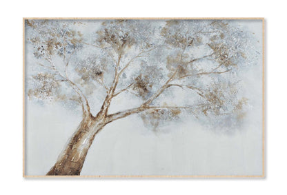 White & Gold Tree Abstract Wall Art Limited Edition High Quality Print