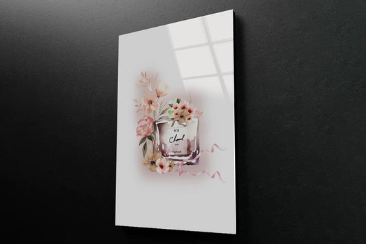 Perfume With Rose-Gold Flowers and Book set 3D Design Acrylic Glass Print Tempered Glass Wall Art 100% Made in Australia Ready to Hang