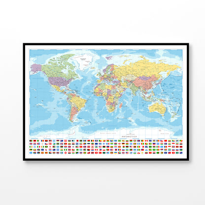 Country Flags & World Map Home Decor Premium Quality Poster Print Choose Your Sizes