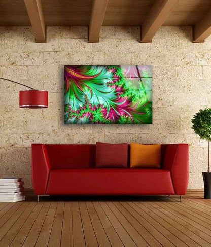 Green Pink Abstract UV Direct Aluminum Print Australian Made Quality