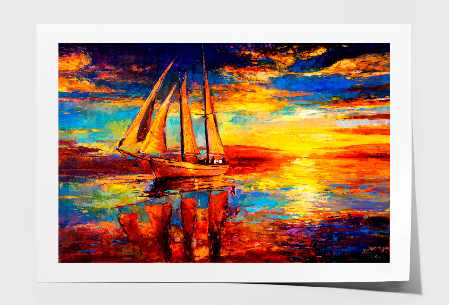 Seascape View Oil Painting Wall Art Limited Edition High Quality Print Unframed Roll Canvas None