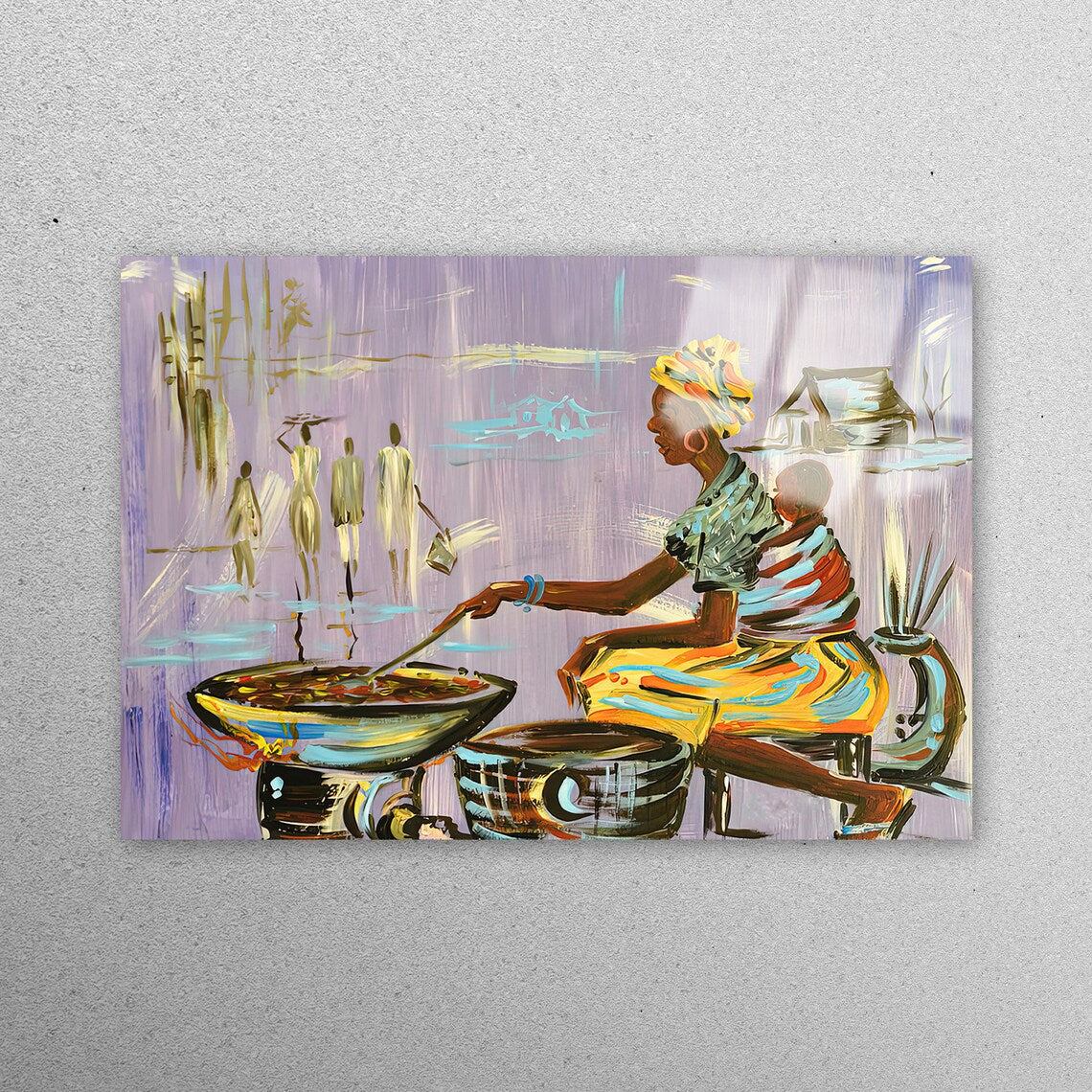 African Mother Cooking Acrylic Glass Print Tempered Glass Wall Art 100% Made in Australia Ready to Hang