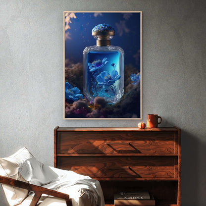 Luxury Blue Floral Perfume Fashion Home Decor Premium Quality Poster Print Choose Your Sizes - Bella Home Decor