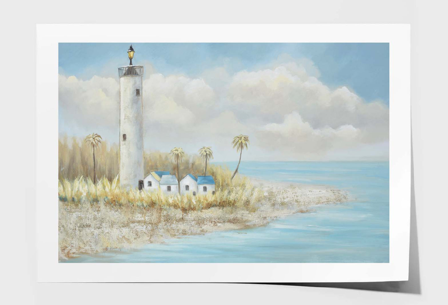 An Island, Lighthouse, Oil Painting Wall Art Limited Edition High Quality Print