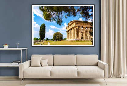 Ancient Temple of Poseidon Italy Home Decor Premium Quality Poster Print Choose Your Sizes