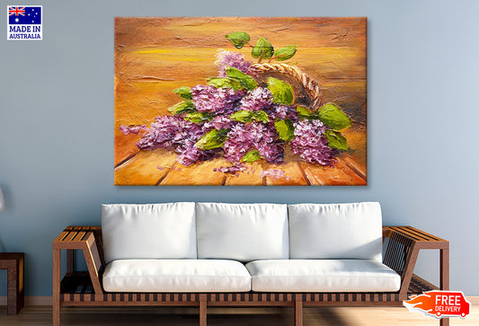 Lilac Flowers on the Floor Oil Painting Wall Art Limited Edition High Quality Print