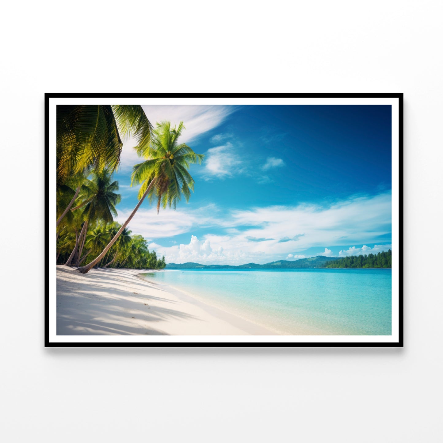 Beach with Palm Trees & a Clear Sky Home Decor Premium Quality Poster Print Choose Your Sizes