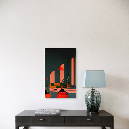 Figure & Geometric Shadow Patterns 60x90cm Metal Print Ready to Hang