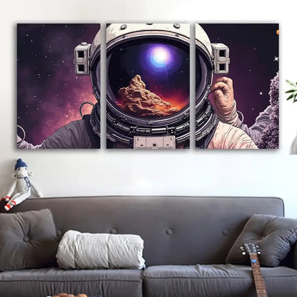 3pcs Astronaut Suits Futuristic Art Wall Art Set Canvas Framed 40x60cm - High Quality Print 100% Australian Made Wall Canvas Ready to Hang