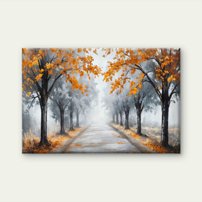 Black And White Autumn Tree Path Way Wall Art Decor 100% Australian Made