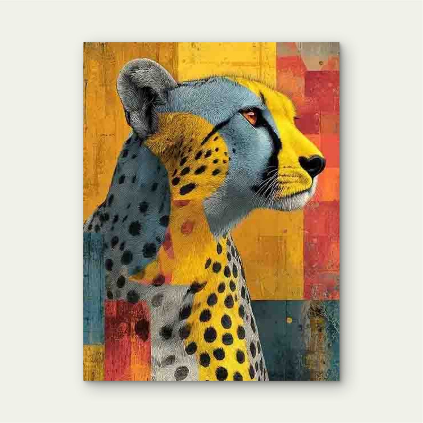 Fashionable Cheetah Design 60x90cm Metal Print Ready to Hang