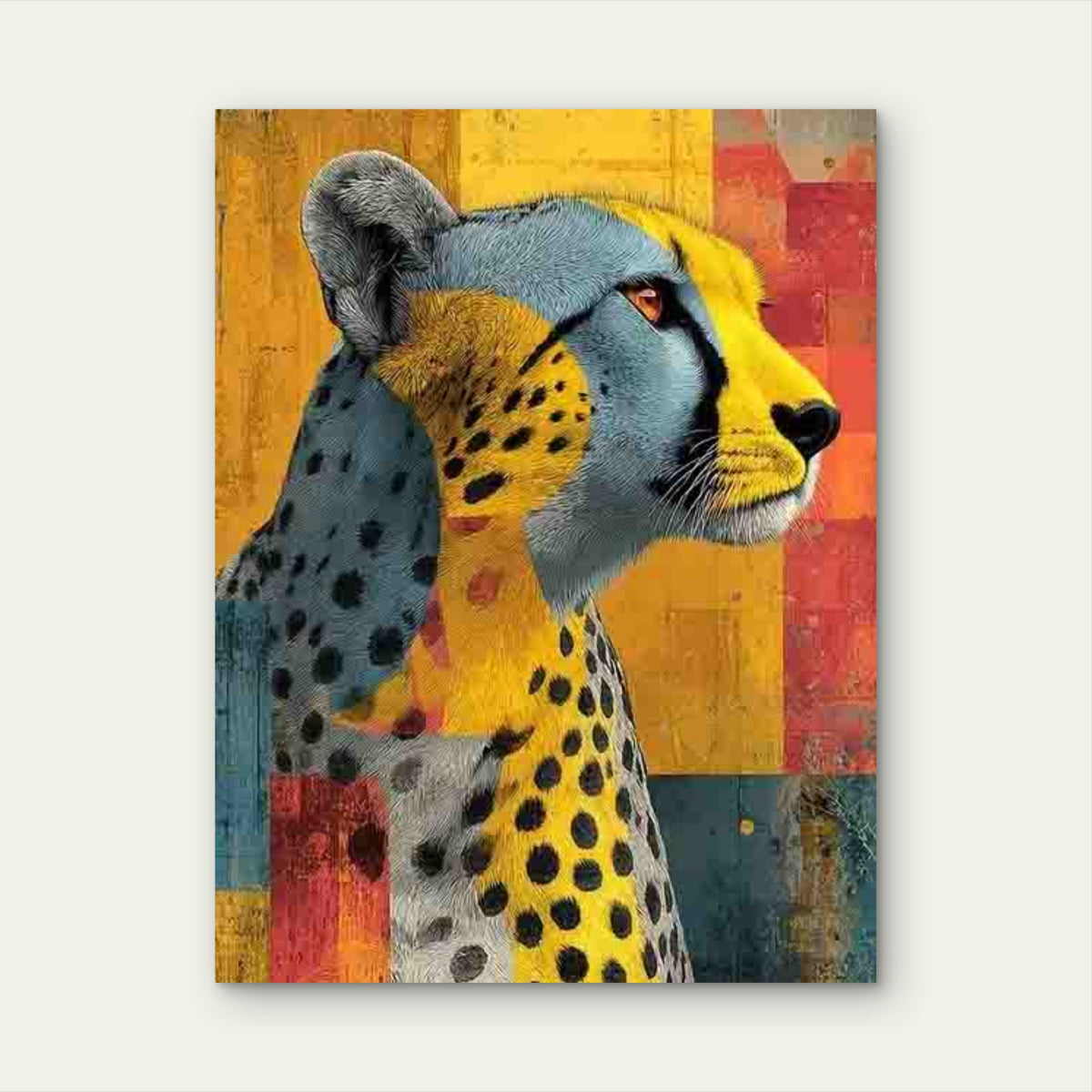 Fashionable Cheetah Design Metal Print Ready to Hang