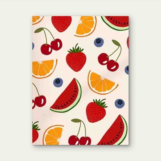 Summer Fruits Funky Doodle 60x90cm Metal Print Ready to Hang