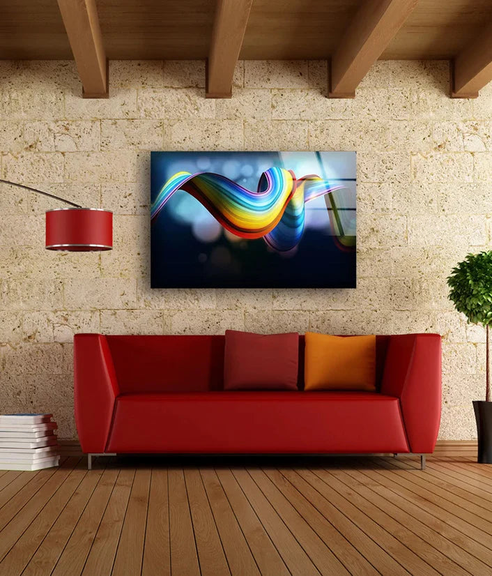 Rainbow Color Abstract UV Direct Aluminum Print Australian Made Quality