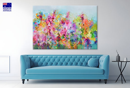 Abstract Watercolor Painting of Spring Flower Wall Art Decor 100% Australian Made