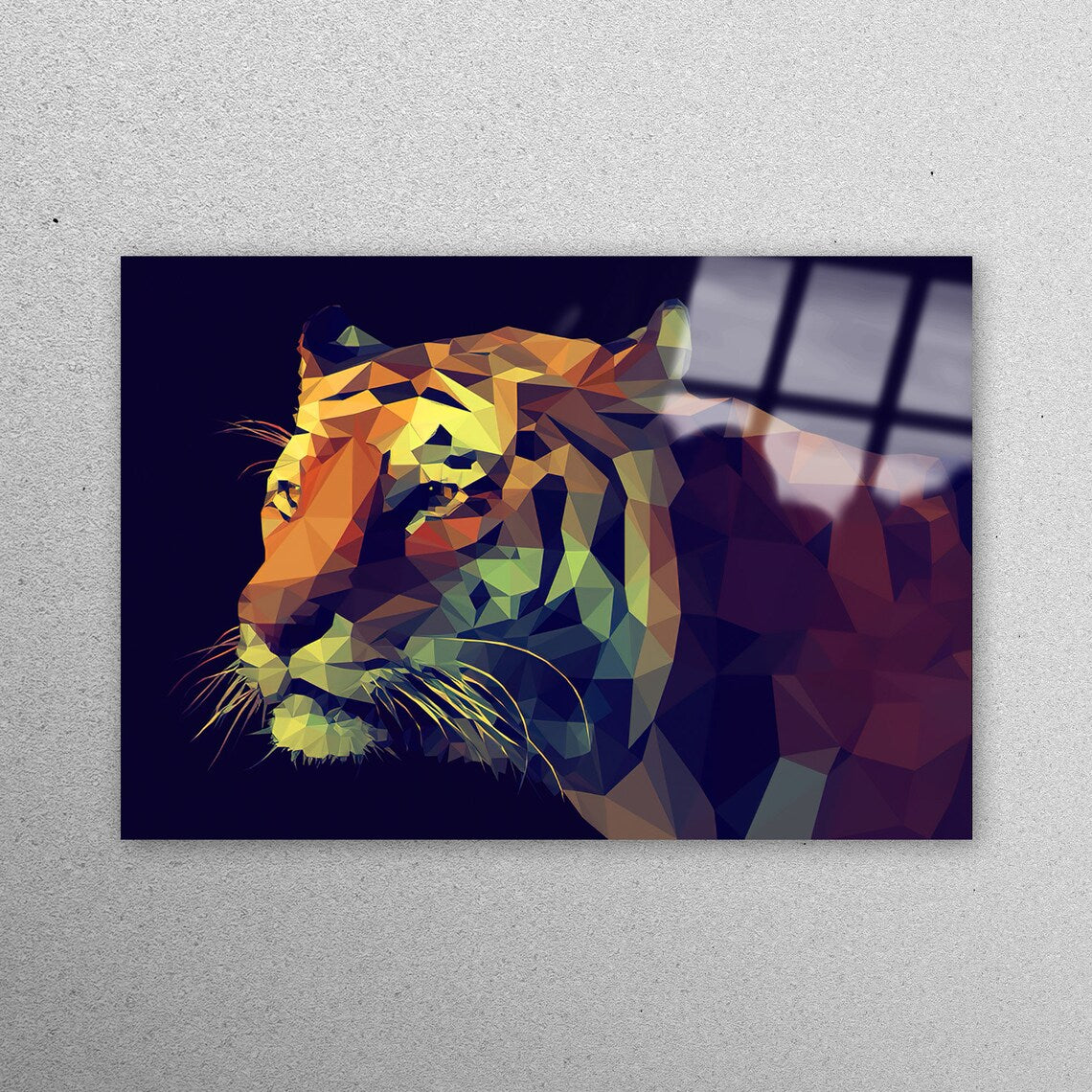 Abstract Tiger Acrylic Glass Print Tempered Glass Wall Art 100% Made in Australia Ready to Hang