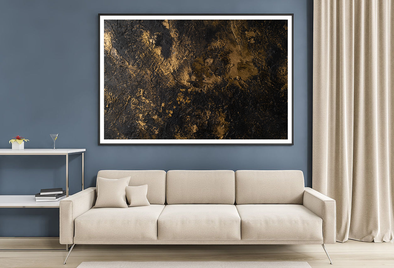 Luxury Textured Black & Gold Art Home Decor Premium Quality Poster Print Choose Your Sizes