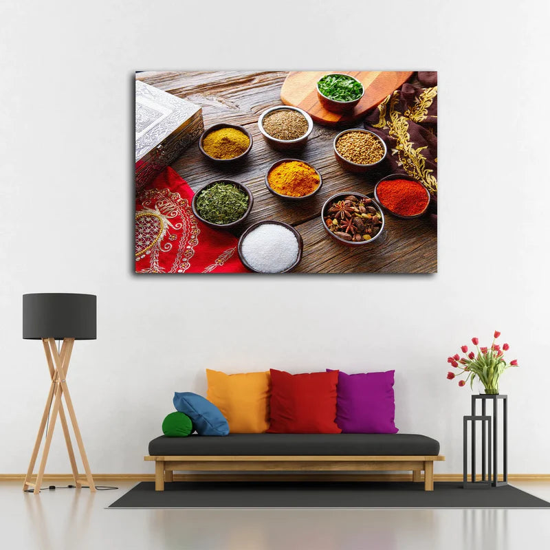 Spices on Table UV Direct Aluminum Print Australian Made Quality