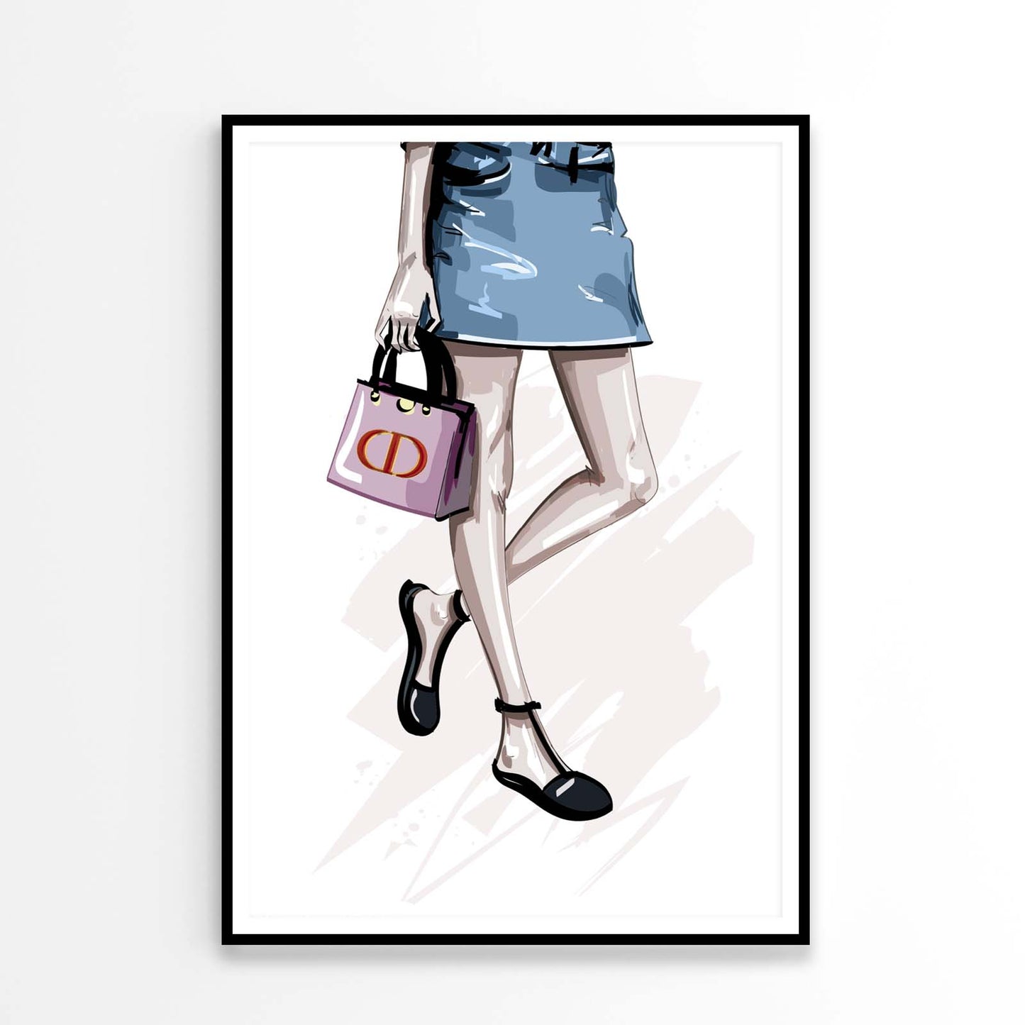 Stylish Pink Bag Fashion Art Design Home Decor Premium Quality Poster Print Choose Your Sizes