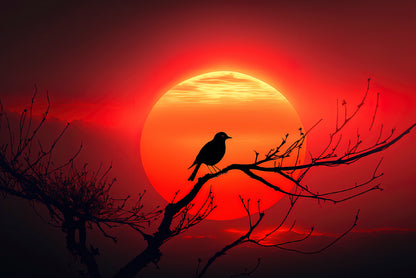 Bird, Sun & Sunset Home Decor Premium Quality Poster Print Choose Your Sizes