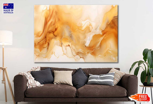 Abstract Painting With Golden Swirls Background Print 100% Australian Made