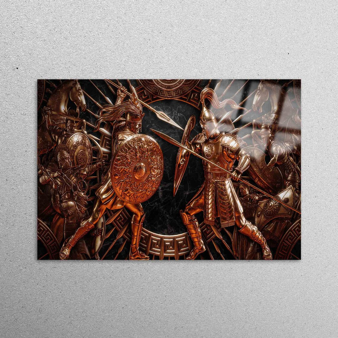 Warrior, Spartans Abstract Acrylic Glass Print Tempered Glass Wall Art 100% Made in Australia Ready to Hang