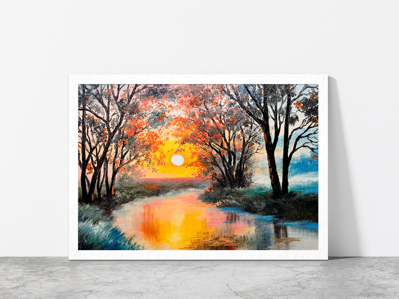 Glass Framed Wall Art, Ready to Hang Quality Print Without White Border White