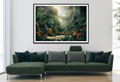 Tropical Forest with a River Home Decor Premium Quality Poster Print Choose Your Sizes