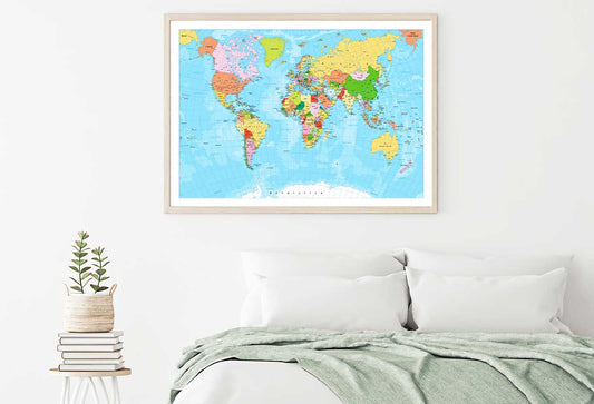 Colorful World Map Vector Design Home Decor Premium Quality Poster Print Choose Your Sizes