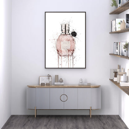 Modern Pink Fragrance Bottle Fashion Home Decor Premium Quality Poster Print Choose Your Sizes - Bella Home Decor