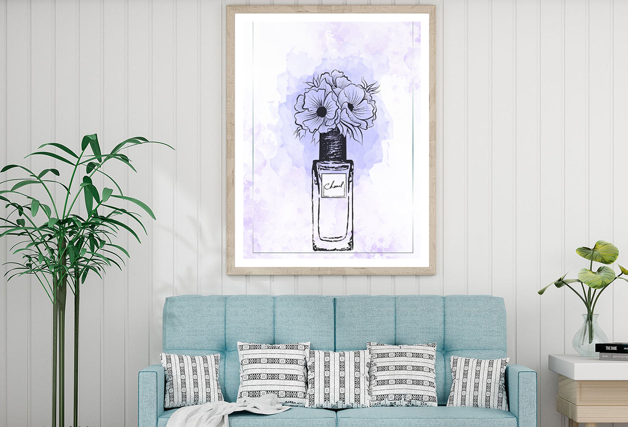 Light purple flowers & Perfume Home Decor Premium Quality Poster Print Choose Your Sizes