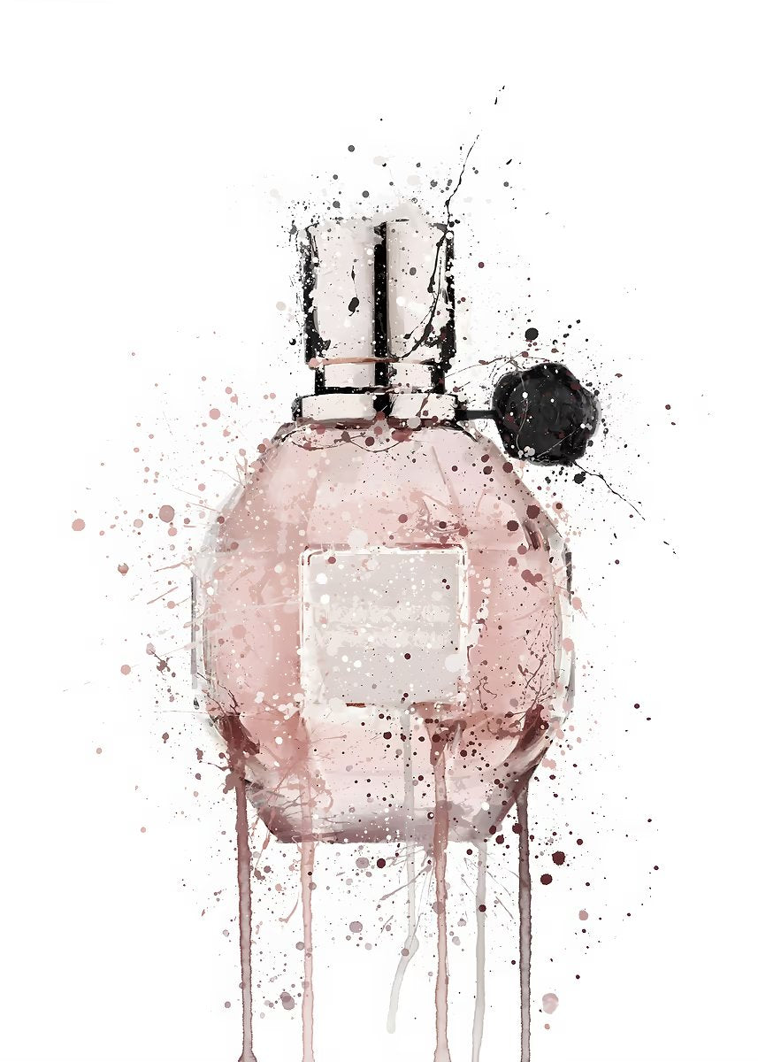 Modern Pink Fragrance Bottle Fashion Home Decor Premium Quality Poster Print Choose Your Sizes - Bella Home Decor