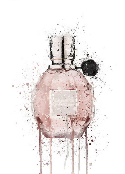 Modern Pink Fragrance Bottle Fashion Home Decor Premium Quality Poster Print Choose Your Sizes - Bella Home Decor