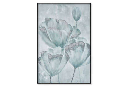 Spring Fresh Flowers, Light Green Wall Art Limited Edition High Quality Print