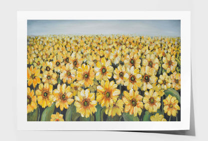 Sunflower Field Abstract Wall Art Limited Edition High Quality Print