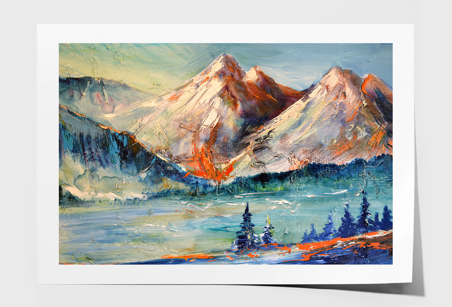 Mountain Pass With Forest Landscape Oil Painting Limited Edition High Quality Print Unframed Roll Canvas None