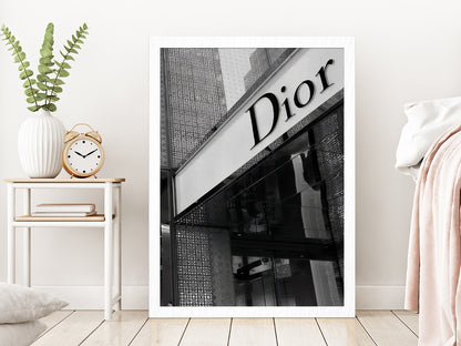 B&W Fashion Store Front Photograph Glass Framed Wall Art, Ready to Hang Quality Print Without White Border White