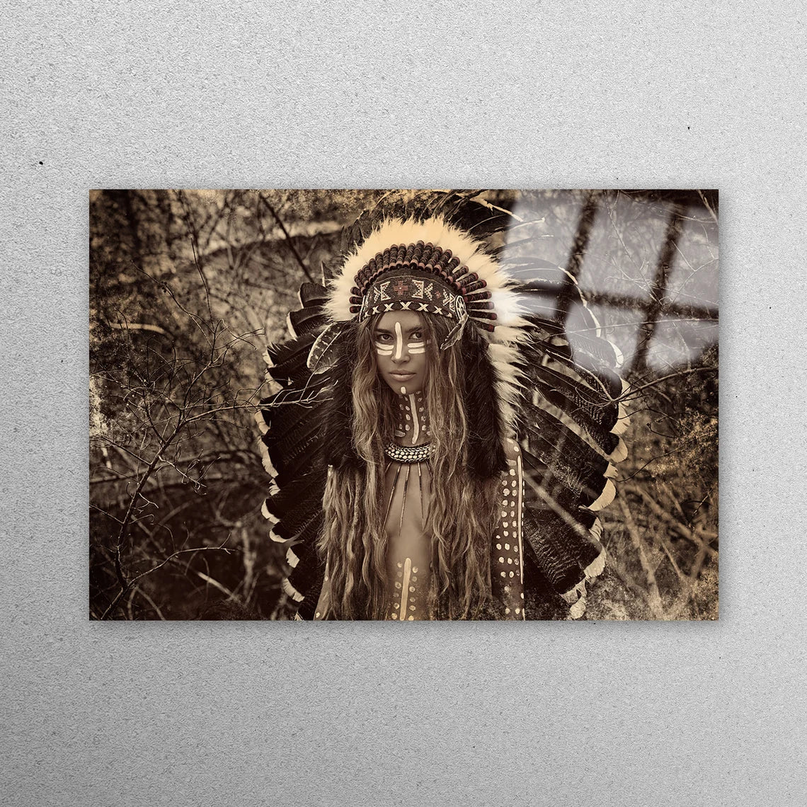 Native Woman Acrylic Glass Print Tempered Glass Wall Art 100% Made in Australia Ready to Hang