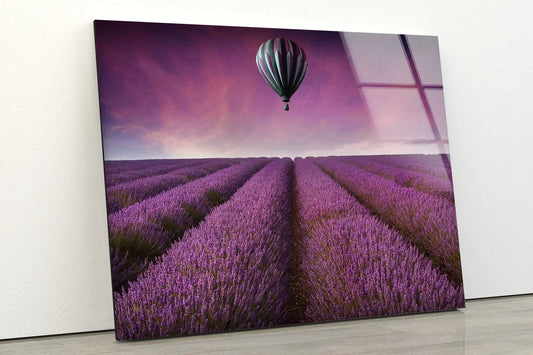 Air Balloon Lavender UV Direct Aluminum Print Australian Made Quality