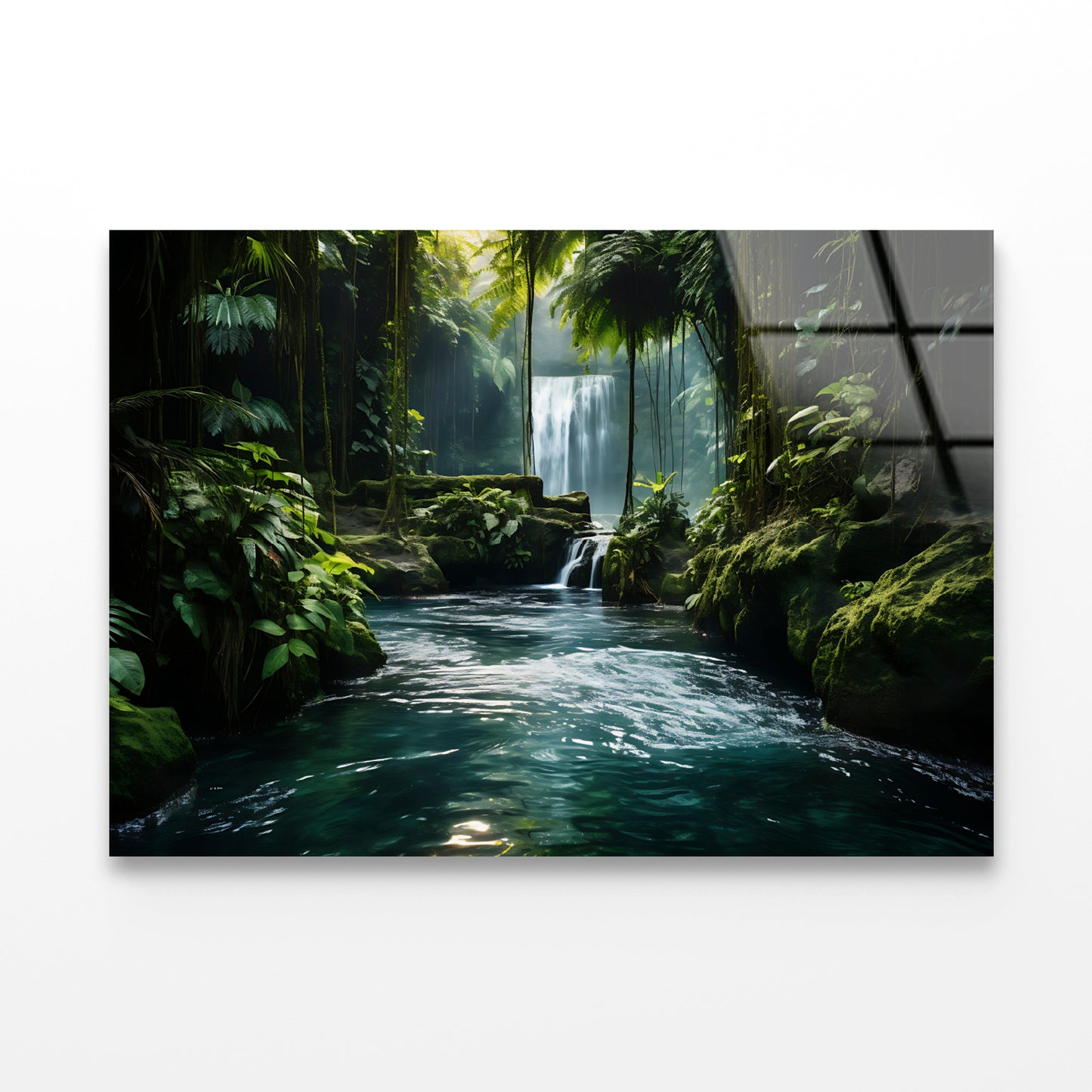 Waterfall in the Forest View Acrylic Glass Print Tempered Glass Wall Art 100% Made in Australia Ready to Hang